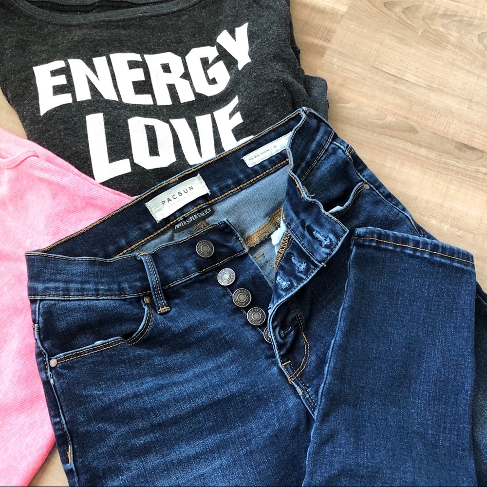 PacSun Hi-Rise button front jeggings jeans